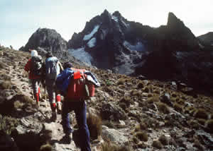 Ice Climbing on Mt Kenya Climbing Sirimon out Naro Moru through the Diamond Couloir