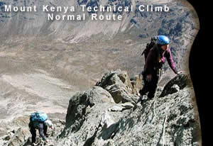 Mt Kenya Technical climb Normal Routes, Standard IV: South West Ridge, Standard v (Rock routes) 